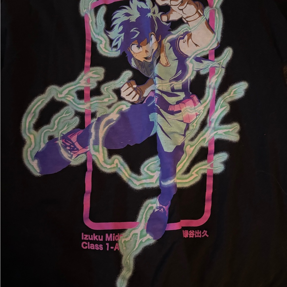 Anime Hero Graphic Tee - Black and Blue